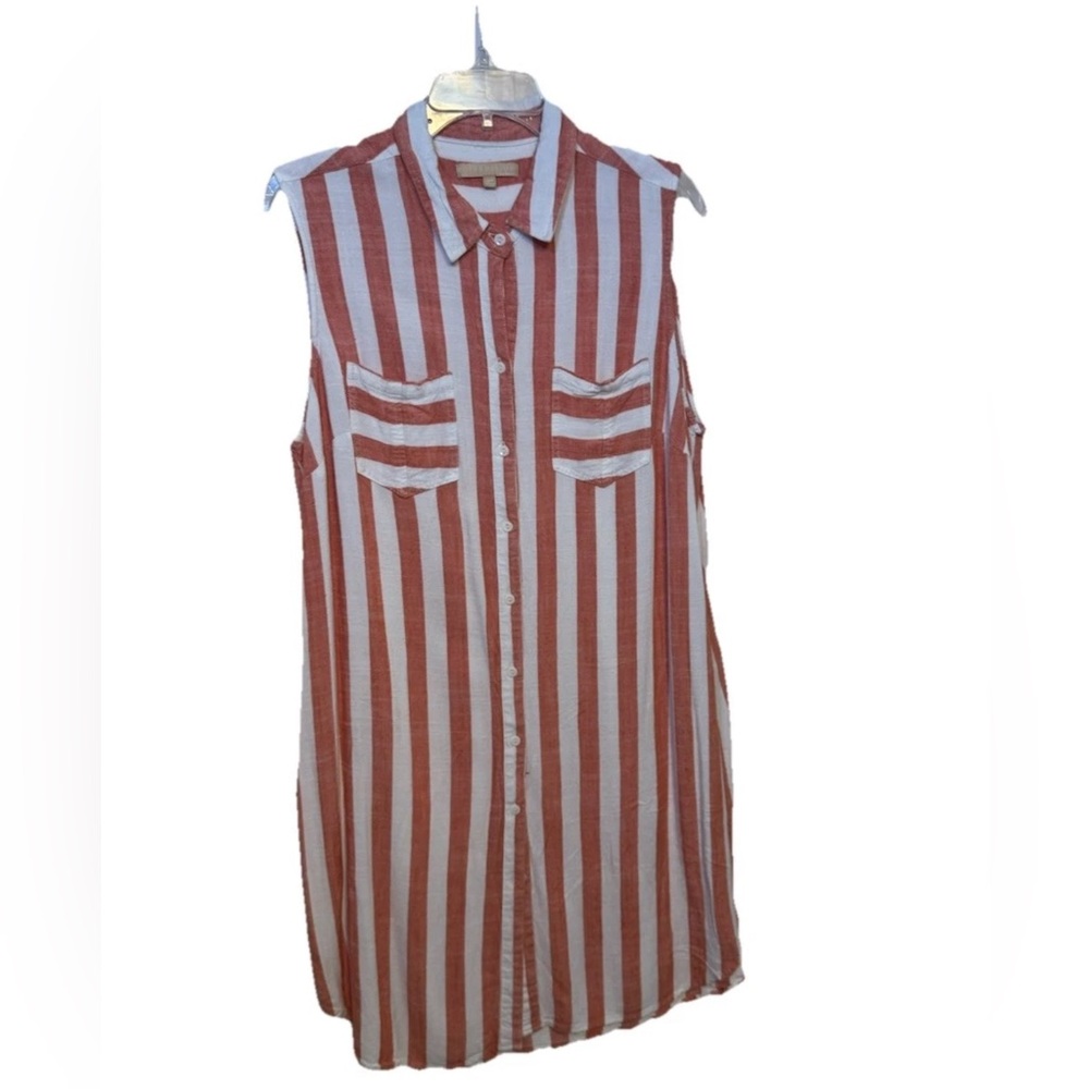 Harlow Striped Sleeveless Mini Dress - Red‎ and White